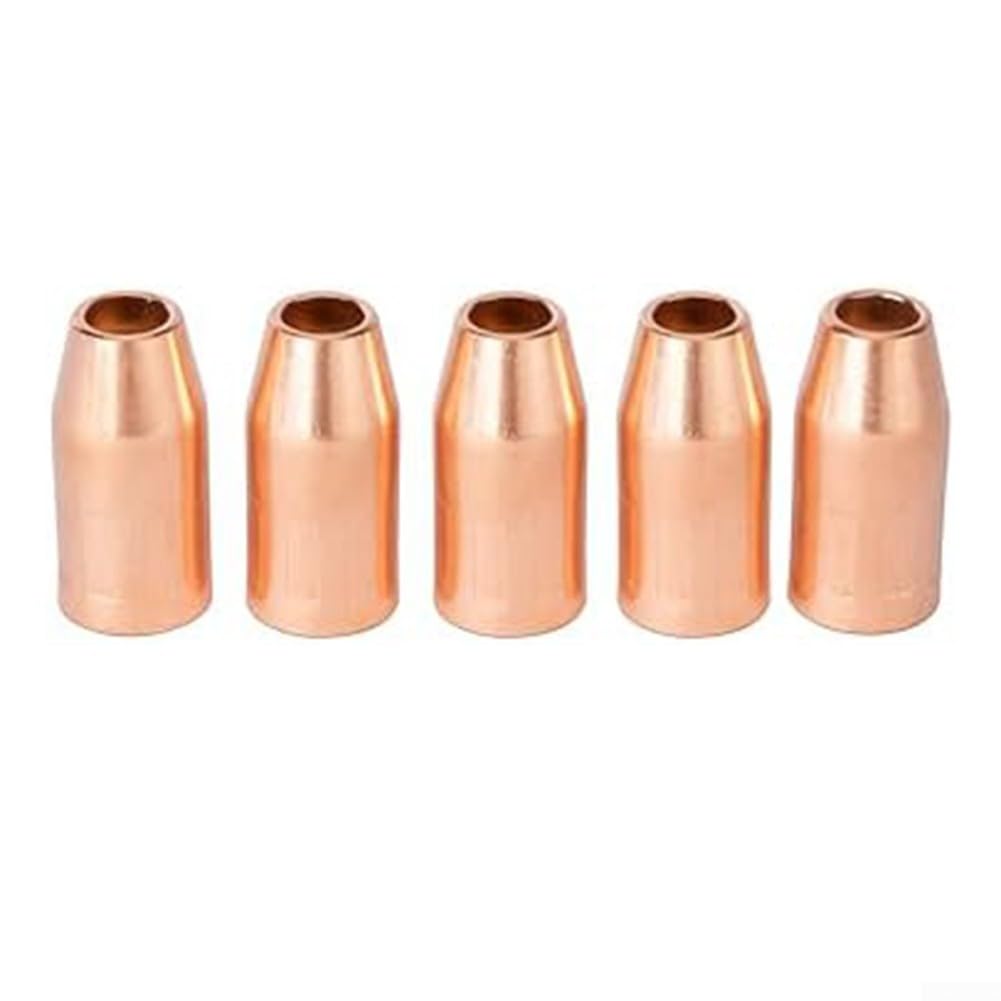Confezione da 5 ugelli di saldatura MIG in rame VNS50F Velocity Flush filettatura fissa da 1/2", per parti di ricambio per saldatori Fusion serie 140/180/220/250