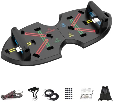 Upgraded Push Up Board: Multi-Functional 20 in 1 Push Up Bar with Resistance Bands, Portable Home Gym, Strength Training Equipment, Push Up Handles for Perfect Pushups, Home Fitness for Men and Women, Gift for Boyfriend 9 Upgraded Push Up Board: Multi-Functional 20 in 1 Push Up Bar with Resistance Bands, Portable Home Gym, Strength Training Equipment, Push Up Handles for Perfect Pushups, Home Fitness for Men and Women, Gift for Boyfriend