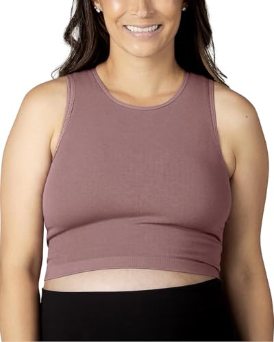 Image of Kindred Bravely Sublime Longline Nursing Bras for Breastfeeding, Soft Nursing Crop Tank Maternity Bra with Built in Shelf Bra