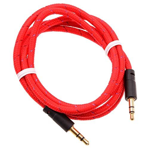Cable Auxiliar de Audio Jack 3.5mm Rojo 1 m miniatura 1