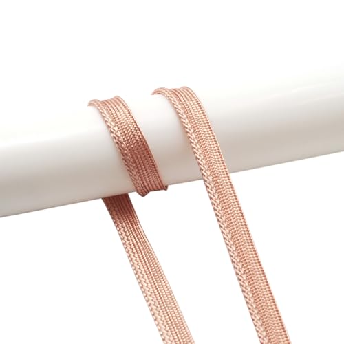 YRCLASYTRIM 0.35inch,(55Yards) Sewing Piping Trim,Shining Polyesterter Cord Trim,for Sewing Clothing,Hometextile, Decoration DIY Crafts Edge Piping Embellishments,30Colour (Rose Gold)