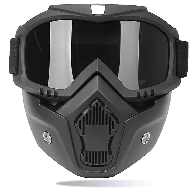 Krisus® Face Protection Mask from Sunlight for Biker in Riding Full Cover Helmet for Summer UV Rays Protect for Delivery Boys, Anti Scratch Faces Shield with Dust Proof Adjustable Bike Glasses-image-28