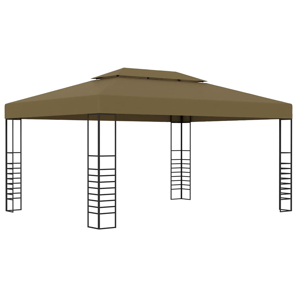 Gazebo z światłami LED String 3x4 M Szary Kret