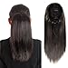 SERENDIPA Ponytail Extension,Drawstring Ponytail 12 Inch,Short Straight Synthetic Clip In Pony Tail Hair Pieces for women (8#/Medium Brown)