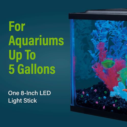 Image of GloFish 10-Inch LED Light Stick for Fish Aquariums Up to 20 Gallons, 1 Count, with White, Blue and Magenta LED Lights