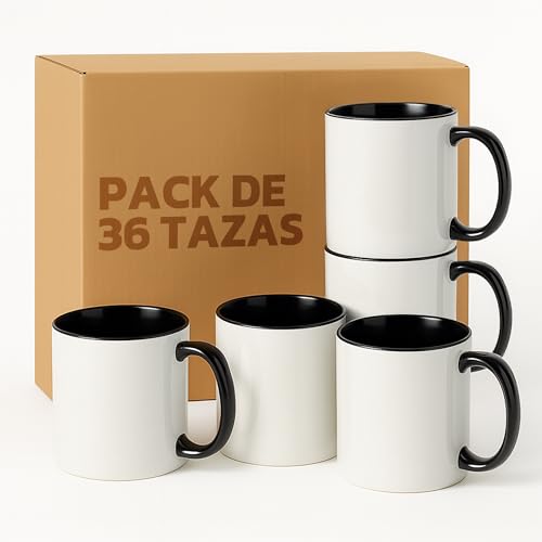 LA MENTE ES MARAVILLOSA - Tazas de Cerámica para Sublimación【Pack de 36】 11 oz/330 ml - Regalo Original | 8x10 cm | Ideales para Café, Té e Infusiones, Aptas para Microondas (Blanco/Negro) LA MENTE ES MARAVILLOSA - Tazas de Cerámica para Sublimación【Pack de 36】 11 oz/330 ml - Regalo Original | 8x10 cm | Ideales para Café, Té e Infusiones, Aptas para Microondas (Blanco/Negro)