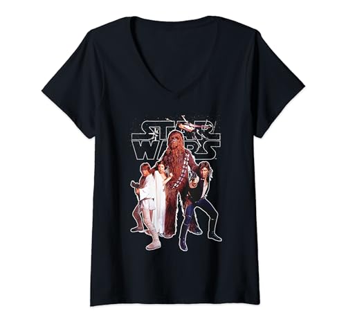 T-shirt Star Wars Rebel femme col V idéal pour un look geek décontracté en weekend