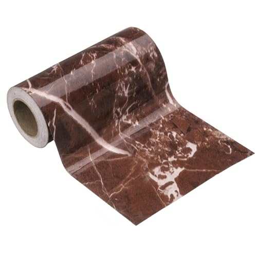 QUARKZMAN Bordo Carta Da Parati Con Effetto Legno 12cm x 5m PVC Autoadesivo Cornice Adesiva Strutturata Impermeabile Carta Da Parati Decorativa Per Pavimento Porta Scrivania, Viola Rosso