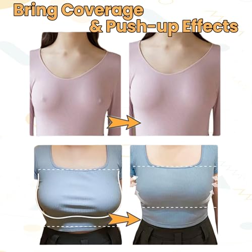 Image of Nimiah Thick Padded Sticky Bra Push up, Strapless Invisible Adhesive Bra | 1.1 inch Add 1 Cup Size Instantly, Lightweight Reusable Backless Bra Suitable for Small Chest on Wedding Date Daily Fits A-D
