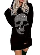 💀 Edgy Skull Design: Features a striking rhinestone skull graphic that adds a bold and gothic vibe, perfect for Y2K-inspired and alternative styles. 🖤 Gothic-Inspired Aesthetic: Embraces dark, edgy tones with a vintage skull design, making it a stand...