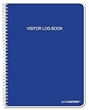 BookFactory Visitor Log Book/Visitor Register/Visitor Sign-In Book - 120 Pages, 8 1/2