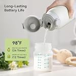 Portable Breast Milk Bottle Warmer,100W Fast Heat Precise Temp Control,13.5oz Large Capacity for Car Travel Outdoor Grey | Nutritional Protection for Breast Milk,Lightweight Diaper Bag Friendly,Safe Constant Temperature Heating