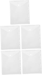 Abaodam Envelopes Para Arquivamento De Escritório 5 Peças 11 Furos Folhas Soltas Envelopes Poli Pasta De Arquivo Pastas De Arquivamento De Documentos Protetor De Bolso Fichário