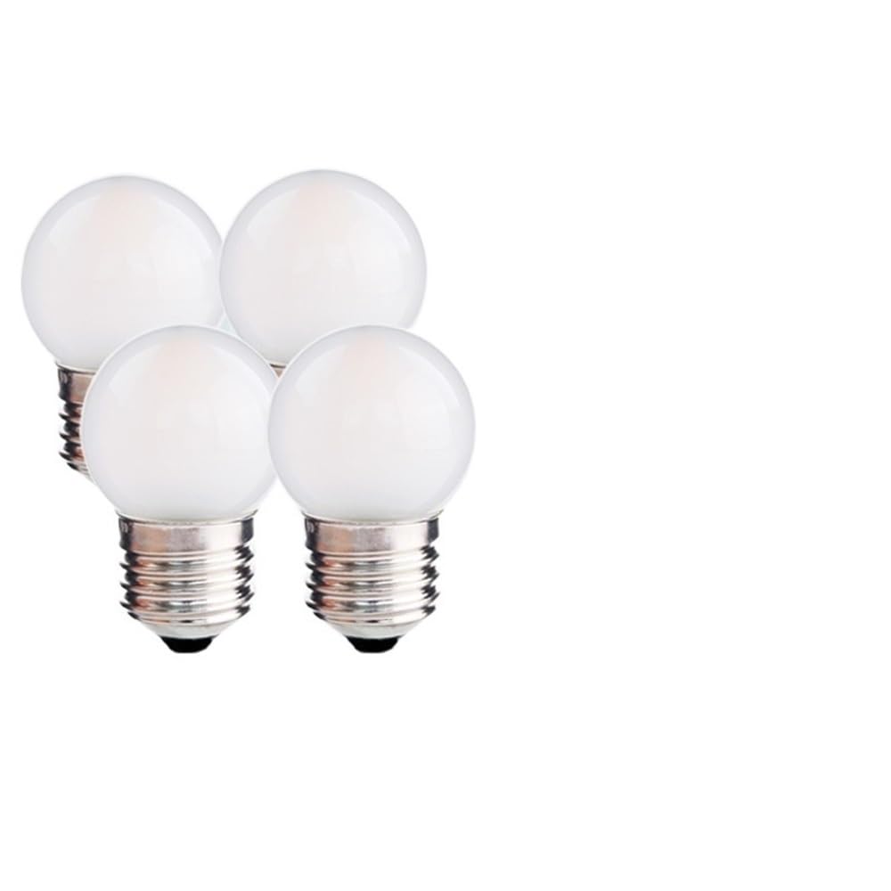 fengyan Casa Bombillas, Paquete de 20 Bombillas LED de filamento Esmerilado AC220V E27 G40 1,5 W atenuación Bombilla Creativa Edison Familiar Lámpara(6500K(Cool White))