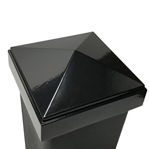 3" x 3" Aluminium Pyramid Post Cap for Metal Posts - Pressure Fit - Black