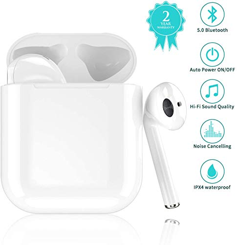 Écouteurs sans Fil Bluetooth 5.0 avec réduction de Bruit,Binaural Couplage Automatique,écouteurs Sportifs,IPX5 Écouteurs stéréo ,pour iPhone/Android