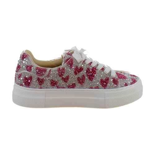 Image of Betsey Johnson Sidny Women's Fashion Sneakers Fuchsia Hearts Size 6 M