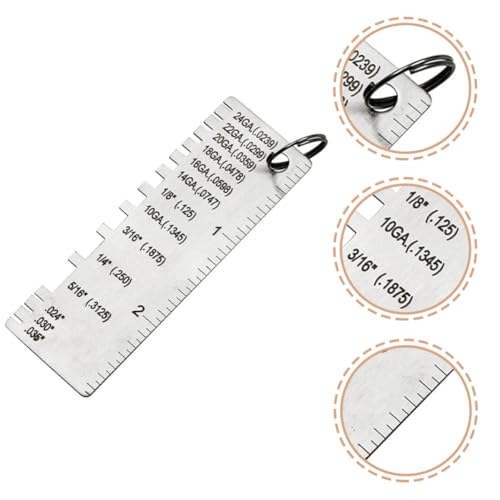 Medidor de espesor de acero inoxidable 3 piezas miniatura 6