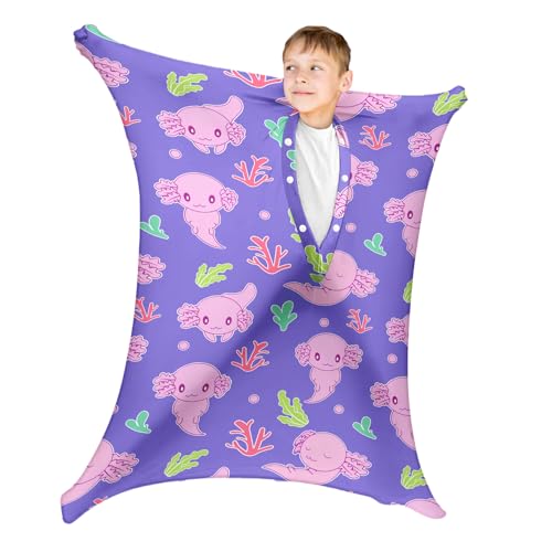 Mrazqev Axolotl Stretchy Sensory Body Socks - Stretchable Sensory Sack to Help Kids Relax and Focus - ADHD and Improve Sensory Full Body Sock for Kids (Small)