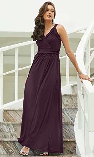 Image of KOH KOH Womens Long Sleeveless Flowy Bridesmaid Cocktail Evening Gown Maxi Dress