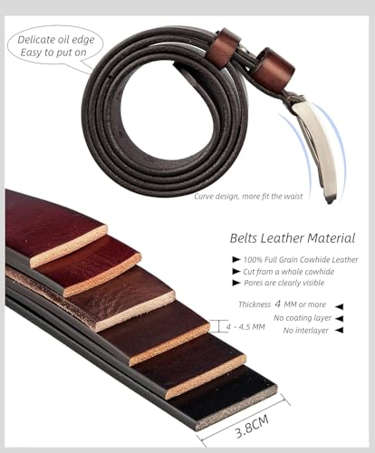 Thick Full Grain Genuine Leather Belt – 1.5" Wide, Ideal for Jeans or Dress Pants4