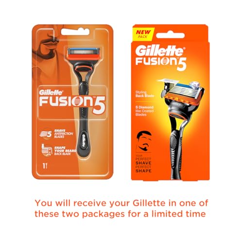 Image of Gillette Fusion 5, Shaving Razor For Men | With Beard Shaping Back Blade | 5 Blades For Your Perfect Shave | Styling Back Blade For Your Perfect Beard Shape