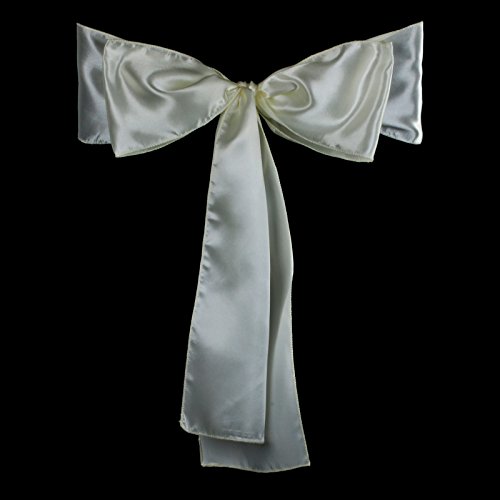 vLoveLife Lot de 100 nœuds de chaise en satin Ivoire