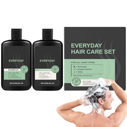 Set De Champú Y Acondicionador Para Hombres - Kit Para El Cuidado De 474 Ml, Reparación De La Raíz | Cuidado 2 En 1, El Cuero Cabelludo Seco Con Picazón Para