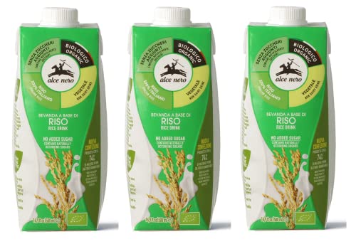 Alce Nero Bevanda Biologica Vegetale a Base di Riso - Bebida de verduras orgánicas a base de arroz, 500 ml, refrescante, sin alcohol