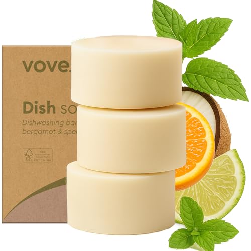 Vove Dish Soap Bar 3 Pack, Bergamot & Grapefruit Essential