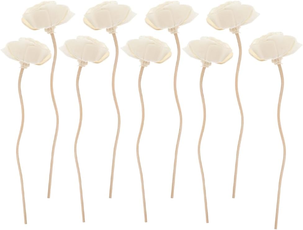 9Pc Rattan Reed Diffuser Sticks with Dried Flowers Fire-Free Aromatherapy Essential Oil Diffuser for Home Office Wedding Decoration 8.66 Inch
