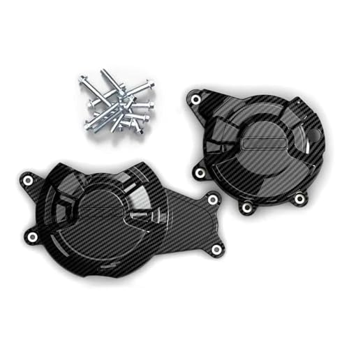 VVKFTP Motorrad Motor Schützen Abdeckung Motor Stator Abdeckung Für YAMAHA Für MT-07 Für FZ-07 Für XSR700 Für TENERE 700 2014-2025 Motorrad Motor Schutz Abdeckung(One Set 2Pcs-CF)