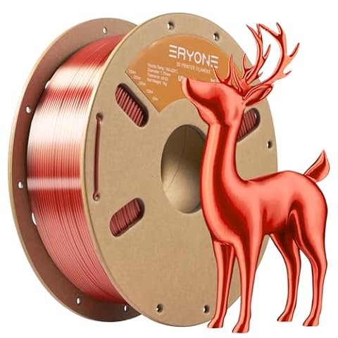 Eryone Ultra Silk Filament PLA1.75mm,3D Printing PLA Filament +/-0.03mm for 3D Printer and 3D Pen, 1kg (2.2lbs)/Roll Copper