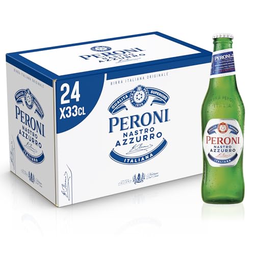 Peroni Nastro Azzurro, Cassa con 24 Bottiglie di Birra da 33 cl,...