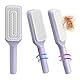 Selbstreinigende Haarbürste, Ein-Klick-Reinigungskamm, Haarbürsten für Frauen, Luftmassagekämme, drehbarer Teleskopkamm, leicht kämmen und reinigen, für alle Haartypen geeignet (Lila)