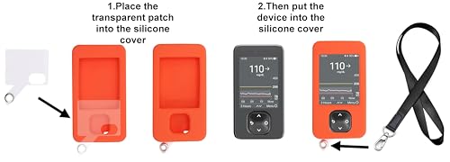 Funda Dexcom G7 de silicona naranja ideal para deporte y uso diario SNK 3