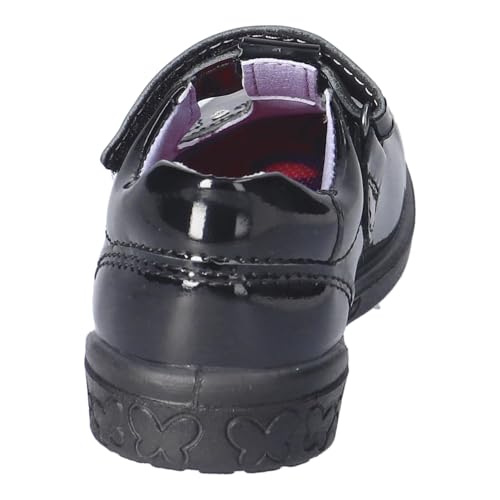 RICOSTA Leona 8600602-090 Black Leather Girls Rip Tape T Bar School Shoes3
