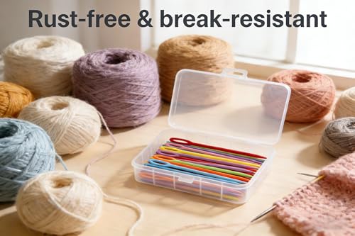 Image of Safety Craft Needles 50-Piece Set - Child-Safe Plastic Needles for Yarn & Knitting, Easy Threading Large Holes