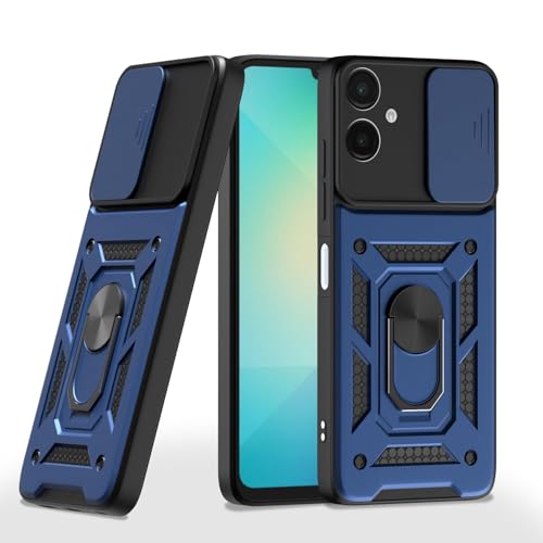 Image of Luxe Back Cover for Samsung Galaxy A06 5G / Samsung Galaxy F06 5G / Samsung Galaxy M06 5G | D10 Tough Armor Case | Sliding Camera Shield | 360 Protection | Kickstand Ring Holder | Military-Grade