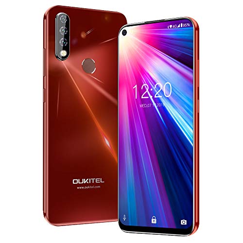 Unlocked Cell Phone, OUKITEL C17 Pro 64GB+4GB Unlocked Phones 13+5MP Triple-Lens Camera Unlocked Smartphone 6.35 inch Blind Hole Display Mobile Phone MT6763 CPU -Sunrise