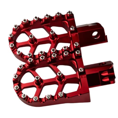 Support de montage repose-pieds moto universel rouge pour optimiser la stabilité des pédales