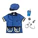 Generic 6Pcs Del Capretto Ruolo di Polizia Giocattolo Poliziotto Costume,Walkie Talkie, Manette, Distintivo, Fischio Dress Up Accessori