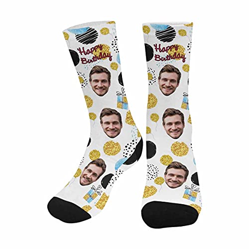 Custom Fathters Day Gift Socks from Daughter Son Wife Face Photo Socks for Father Daddy, CustomizedImage Picture Funny Novelty Socks for Dad