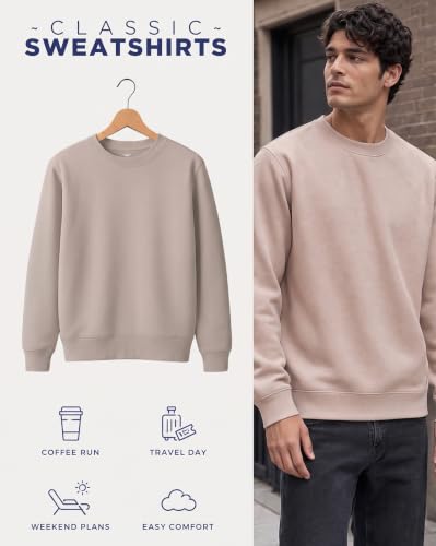 Image of Nobero Sweatshirts for Man Stylish | 280 GSM Rich Cotton Fleece Solid Regular Fit Full Sleeve Sweatshirt for Men | Stylish Casual Wear Winter Crew Neck Sweatshirt for Men