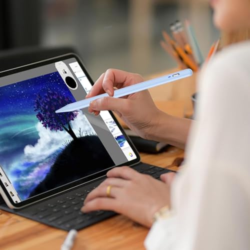 Image of Universal Stylus Pen for iOS /Android,Drawing&Writing Rechargeable Touch Screen Pen Magnetic Tablet Stylus for iPhone /Samsung /XiaoMi /Huawei /Vivo /Lenovo and Other Android Device -Blue