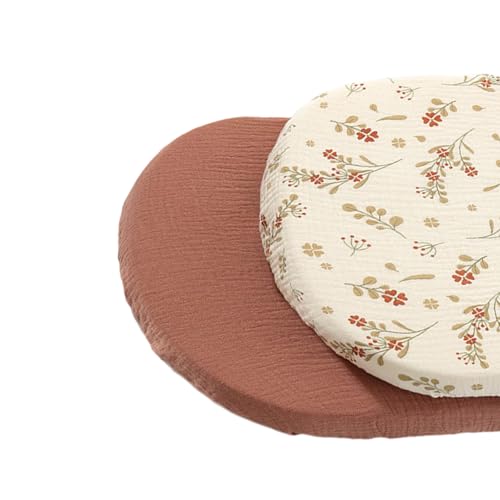 Juego de 2 sábanas de algodón esencial para cuna, tela transpirable y segura con bordes elásticos completos para un ajuste cómodo, funda para cambiador de ropa de cama de guardería