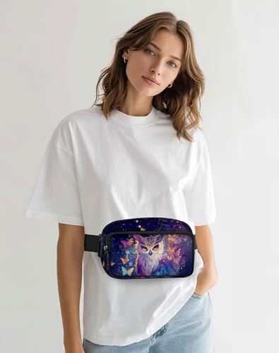 Image of Owl Fanny Pack Lightweight Belt Bag Fashion Waist Pouch | Waterproof, Crossbody Bags for Women, Sports, Running, Traveling, Hiking