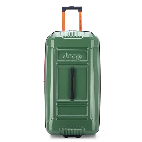 Jeep JH003B Hardside Expandable Luggage with Two Wheels, Elm Green, Checked-Large 30 Inch