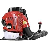 Getell 80CC Gas Backpack Blower, 900 CFM 260 MPH Gas Powered Leaf Blower with 2-Stroke Engine, Heavy-Duty Leaf Blower Backpack for Commercial Lawn Care (Red – 80CC)