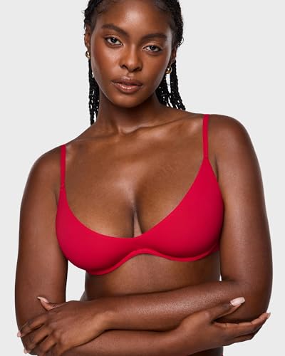 Image of INLYRIC Women's Inbarely Plus Plunge Bra - Unlined Underwire Sexy Demi Balconette Bras